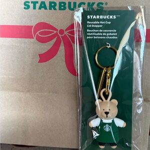 Starbucks Bear Keychain with Green Outfit